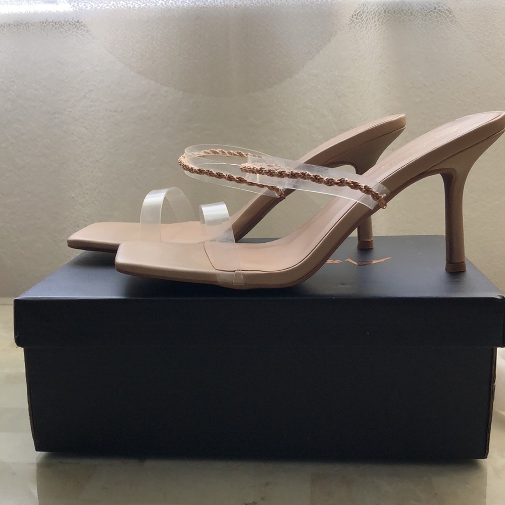 Anne Michelle | Lucite Chain Heel Sandal NWT